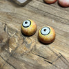 IN STOCK | *Second Quality* PAIR "White zombie evil clown jaundice eyes" 26mm