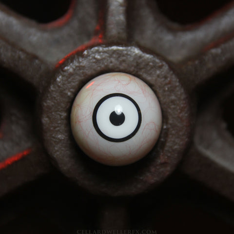 Manson Clown White Constricted Manson Clown M03 Eye Hyper-Realistic Manson Clown Psycho Lunatic Maniac Circus White Zombie Eye Resin Eyes Acrylic Eyes